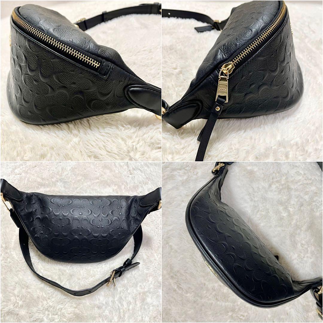 美品 COACH コーチ F48741 エンボスシグネイチャー ボディバッグ
