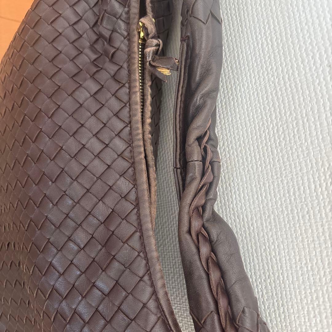 ボッテガヴェネタ　ホーボー　ショルダーバッグ イントレチャート　茶