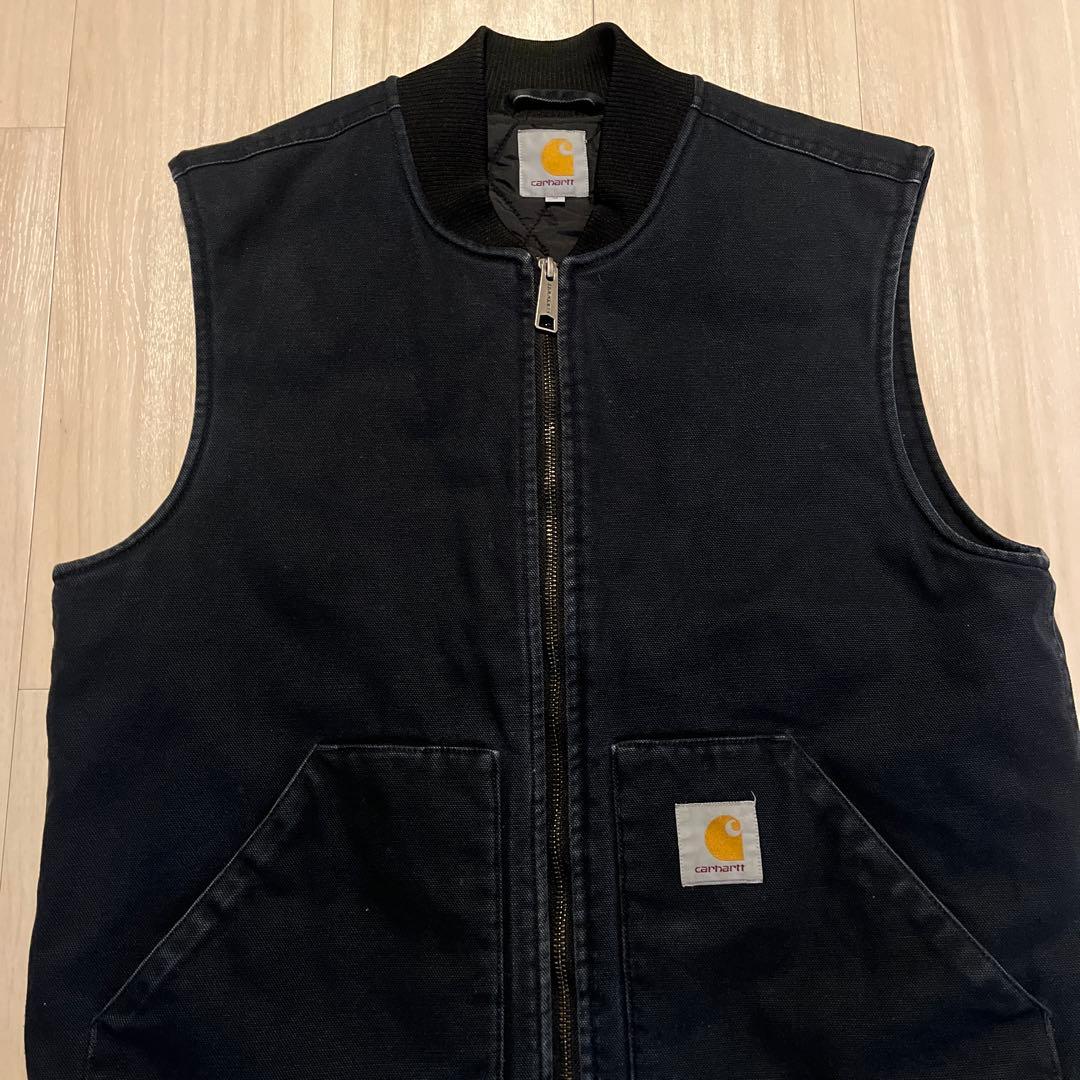 carhartt ベスト カーハート ダックベスト ブラック　キルティング