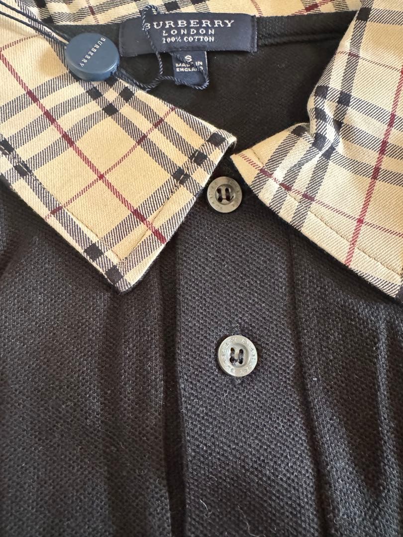 【新品】ポロシャツバーバリーBerberrys BK チェック刺繍イングランド製