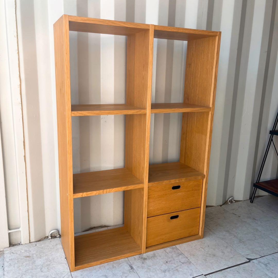 取付無料！無印良品 北欧風オーク材 スタッキングシェルフ 引き出し付き✨
