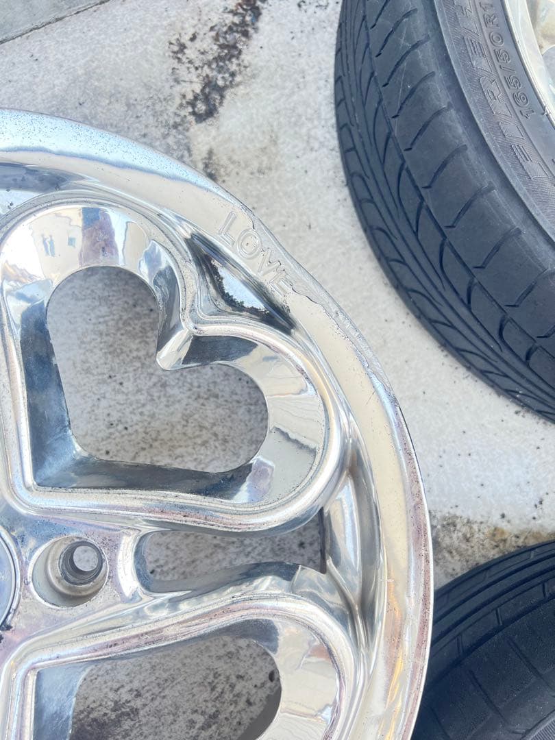 ハート型スポークデザイン 15インチホイールセット JewelHEART