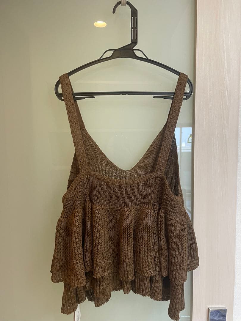 新品CADUNEカドゥネ　リネンライクティアードキャミ　茶