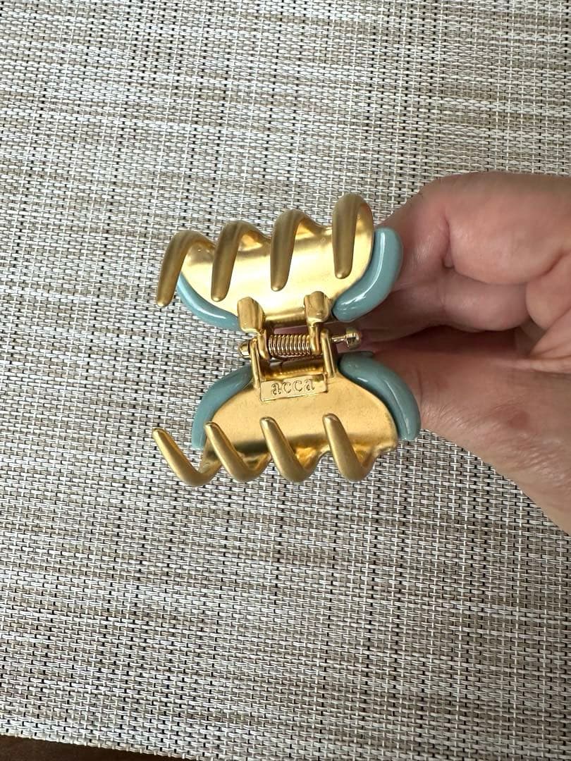 acca アッカ　ヘアクリップ　グランデサイズ　 ブルー　Gサイズ　美品