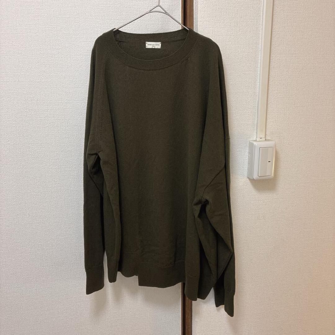 カシミヤ100%/ベルギー製⭐️ドリスヴァンノッテン セーター 変形　カーキ
