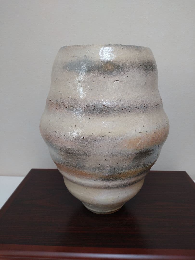 【人間国宝】清水卯一 三色壷 高さ約34cm！特大花瓶 師:石黒宗麿