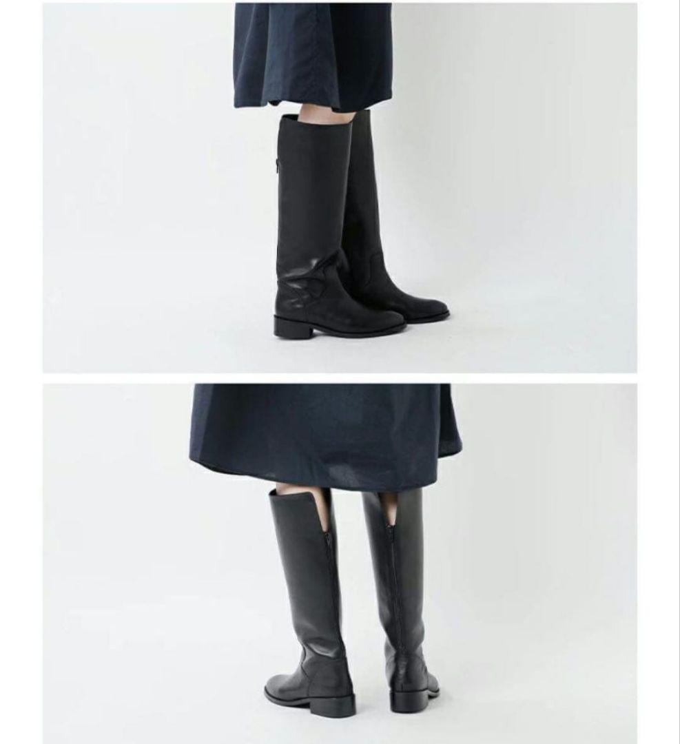 訳あり新品　REMME　レメ　バックジップ　ロングブーツ　ブラック　38　本革