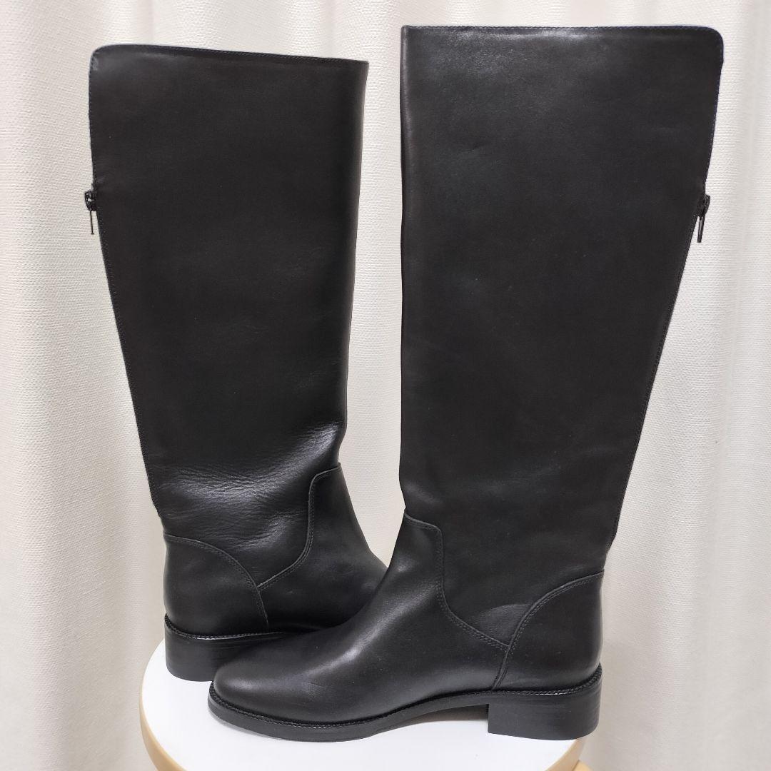 訳あり新品　REMME　レメ　バックジップ　ロングブーツ　ブラック　38　本革