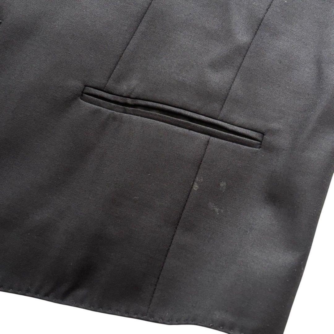 BOSS ヒューゴボス スーツ ベスト ブラック ロゴ ウール メンズ Lサイズ