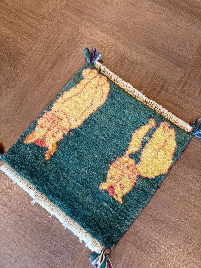 ペルシャギャッベ (ギャベ) チェアマット 43x41cm ギャッベ ラグ