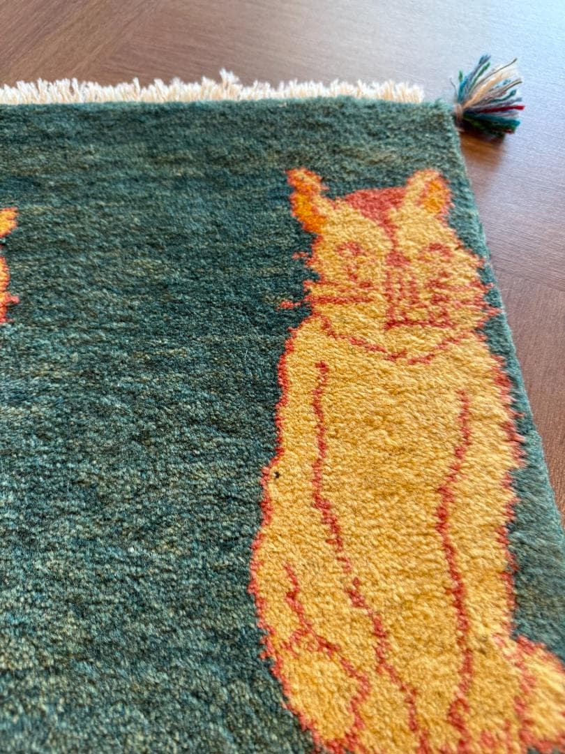 ペルシャギャッベ (ギャベ) チェアマット 43x41cm ギャッベ ラグ