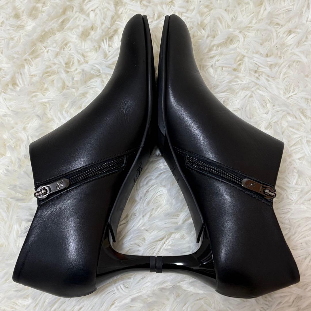 未使用品✨銀座かねまつ レザー ブーティ AQUA BELL 晴雨対応24cm