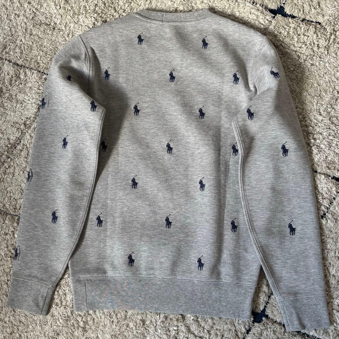 【美品✨】ポロラルフローレン　パーカー　スウェット　ポニー刺繍　総柄　グレー