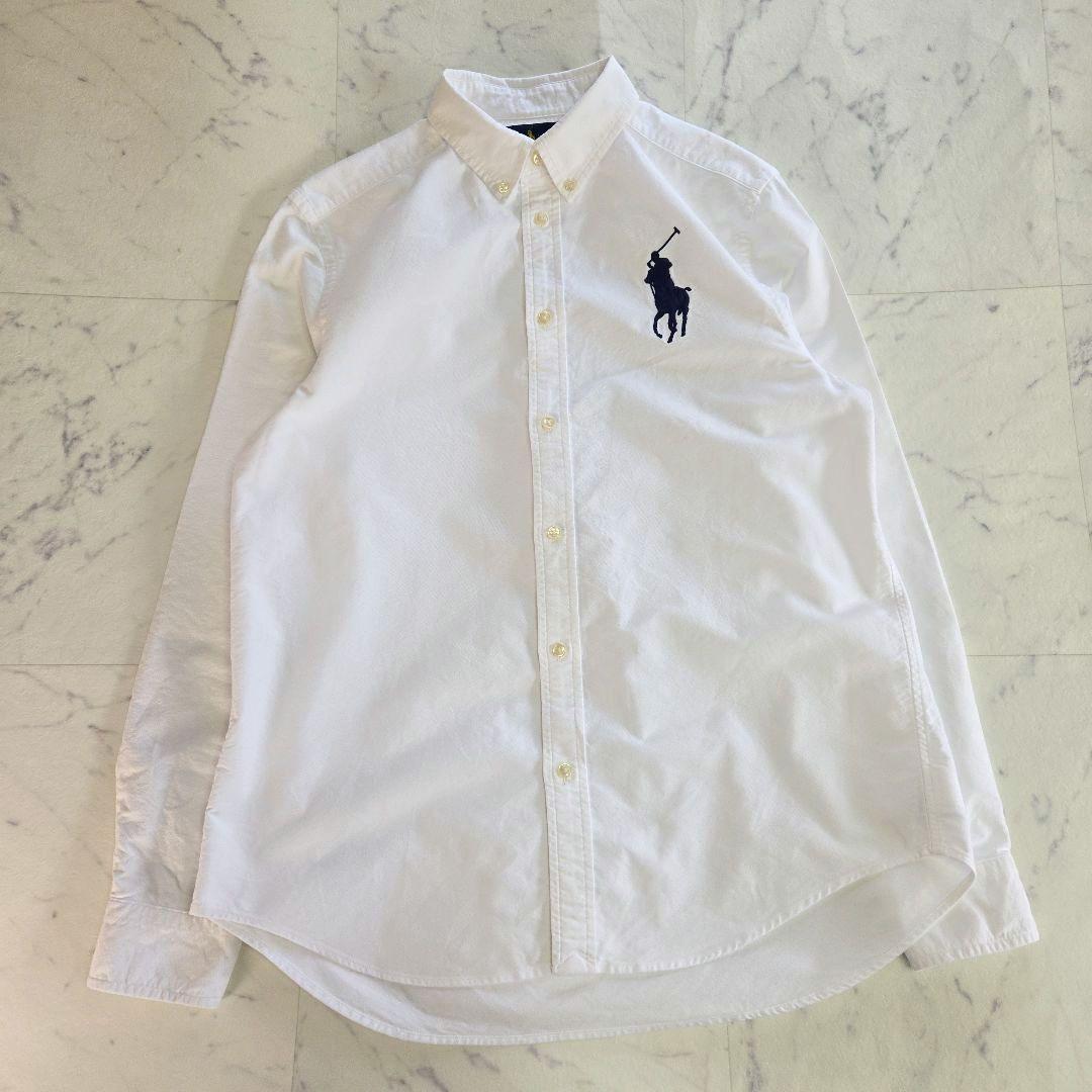 ラルフローレン 白 ホワイト 長袖シャツ ビッグポニー刺繍 L相当