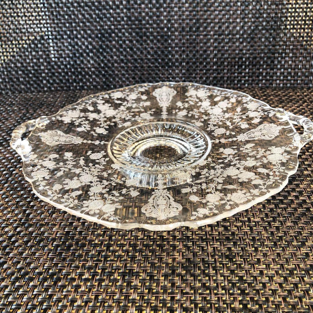 ケンブリッジ　ローズポイント　ハンドル付きボンボンボウルとボンボンプレート