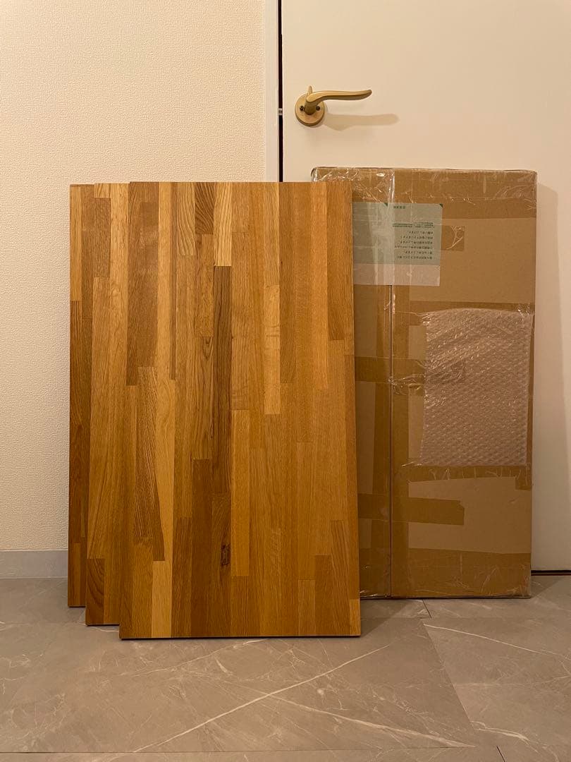 IKEA KALLAX 2x2用 オーク集成材天板(加工3枚＋未加工1枚セット)