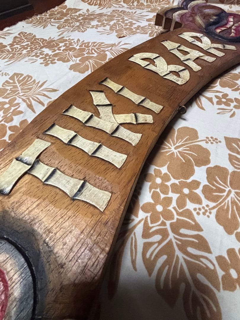 ビンテージ風90.sハワイアンティキバー 木製サイン！
