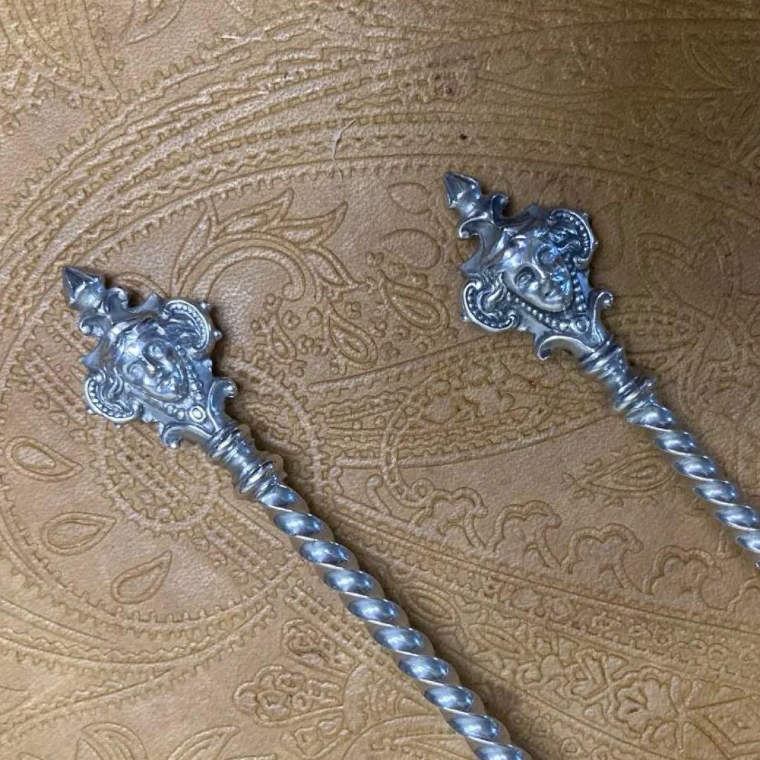 【純銀/約109g】スプーン/21cm 2点【マスカロン】