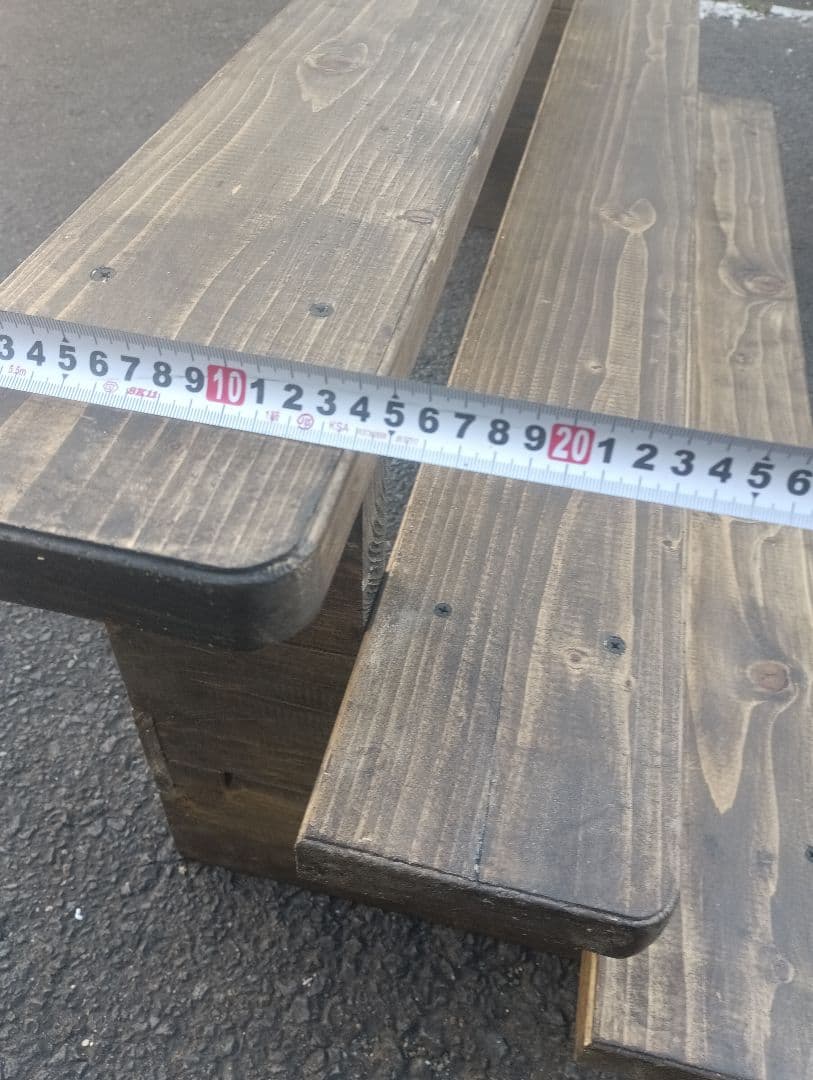 木製3段フラワースタンド ブラウン