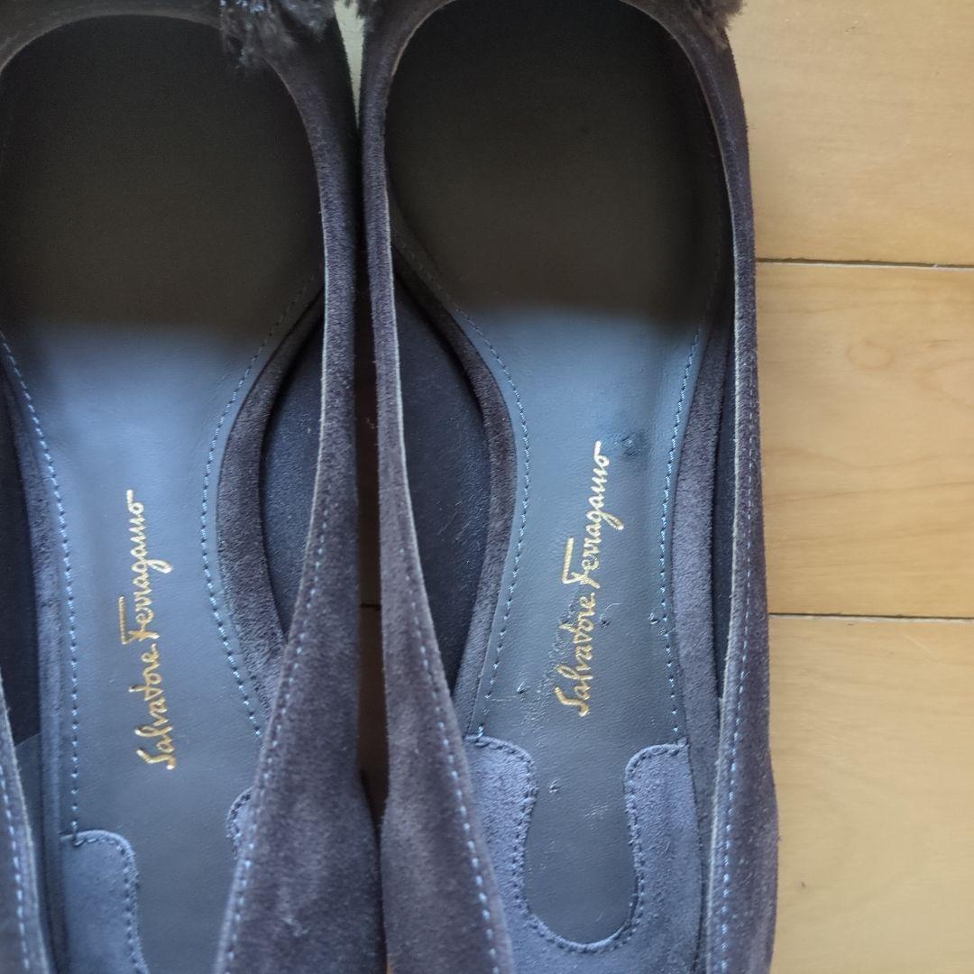 Salvatore Ferragamo ダークブラウン フラットシューズ