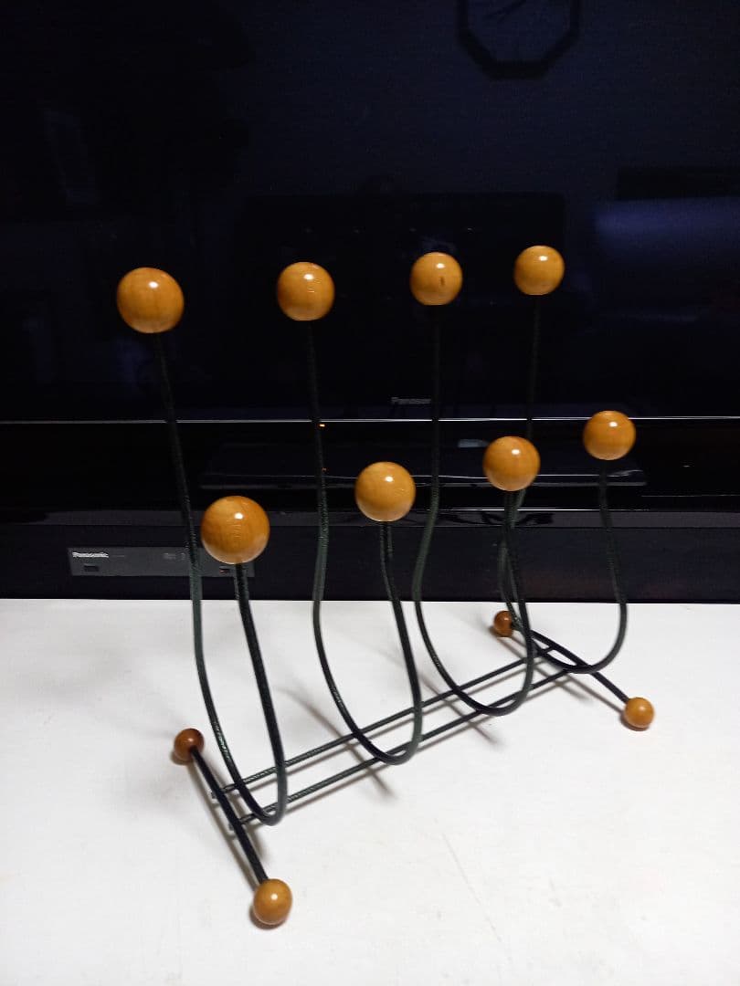 1970's　北欧　ミッドセンチュリー　モダン　ウッドボール　マガジンラック