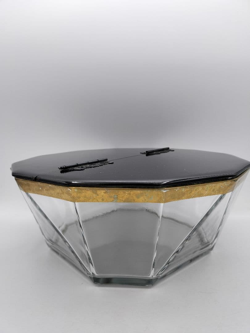 c152 平水指 義山 ガラス12角 十二角　茶道具 古物