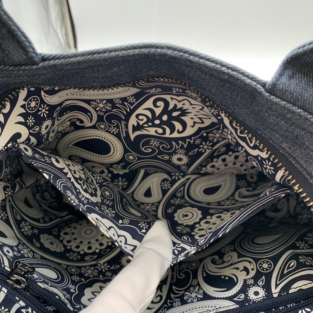 Hydrogen ハイドロゲン ハンドバッグ デニム スカルロゴ ペイズリー柄