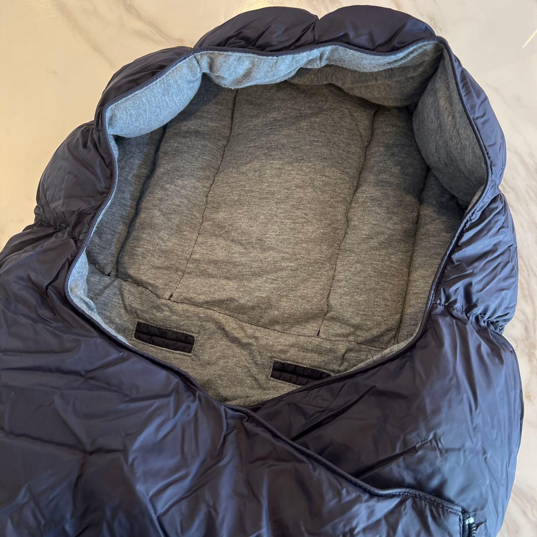 モンクレールダウン　ネイビー　フード付きネイビーおくるみ・ブランケット