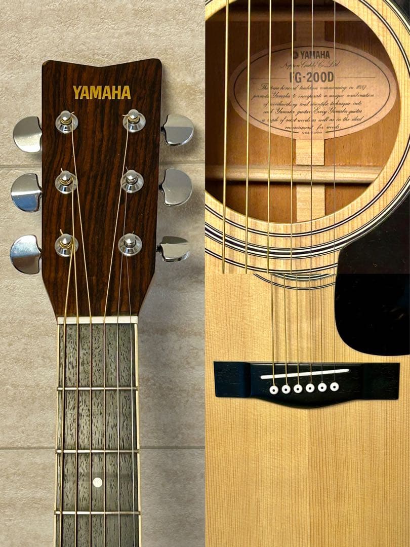 すぐ使える超美品 YAMAHA FG-200D 純正ハードケース付 鍵付き
