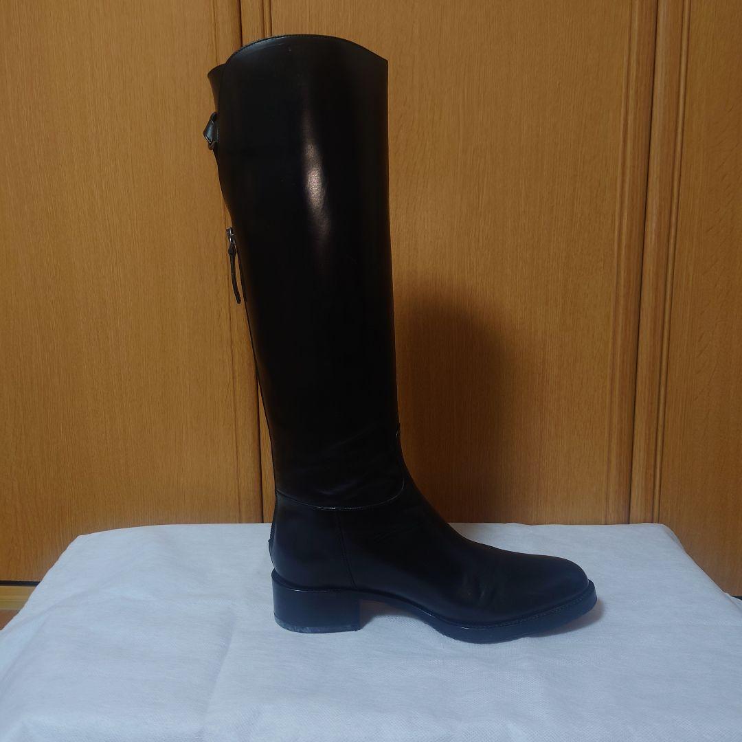 SARTORE 本革 ロングブーツ バックベルト ブラック 37 美品