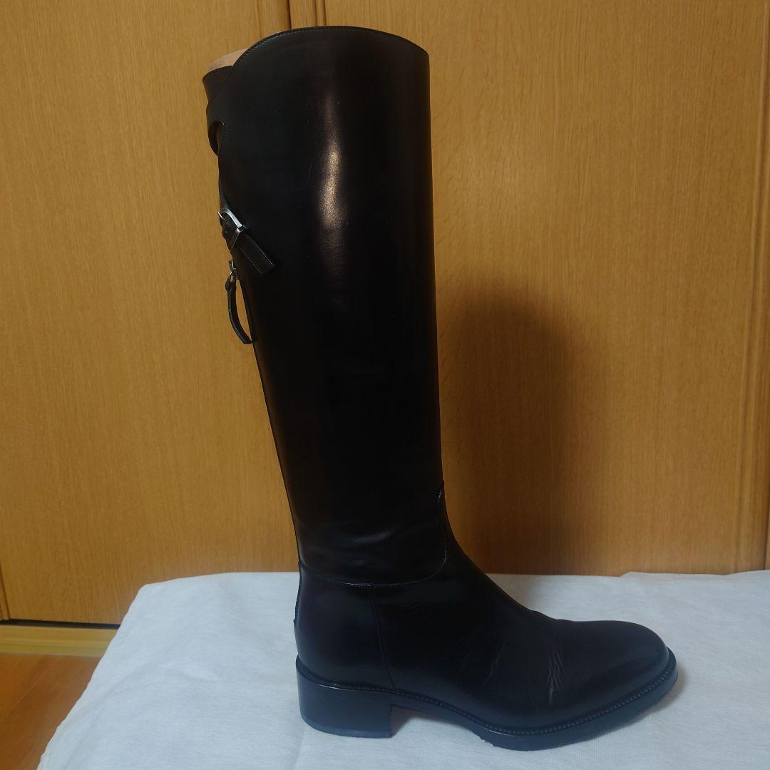 SARTORE 本革 ロングブーツ バックベルト ブラック 37 美品