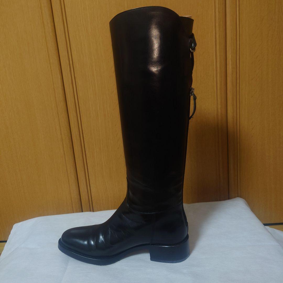 SARTORE 本革 ロングブーツ バックベルト ブラック 37 美品