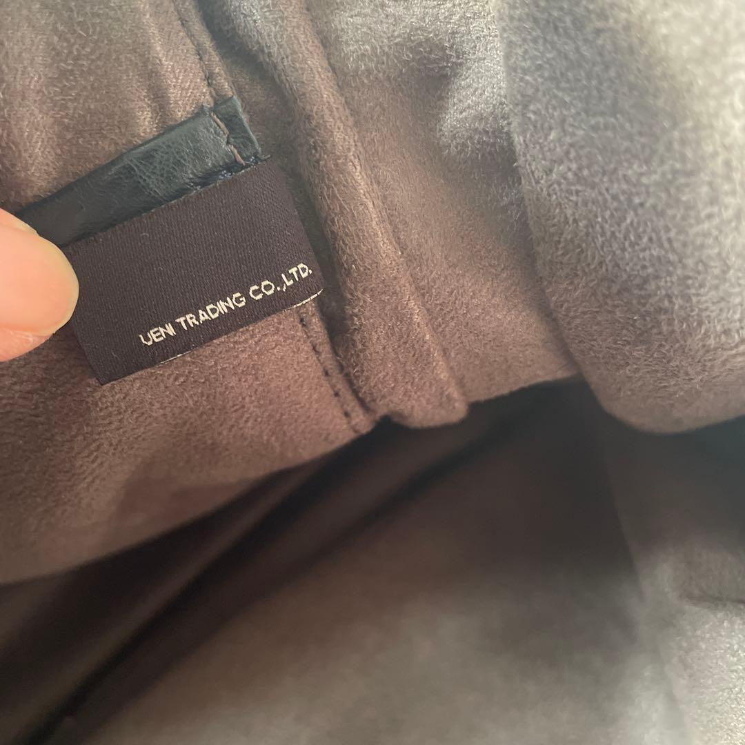 ロマの日常様　暗い　ネイビー　レザー ビジネスバッグ　pelle morbida