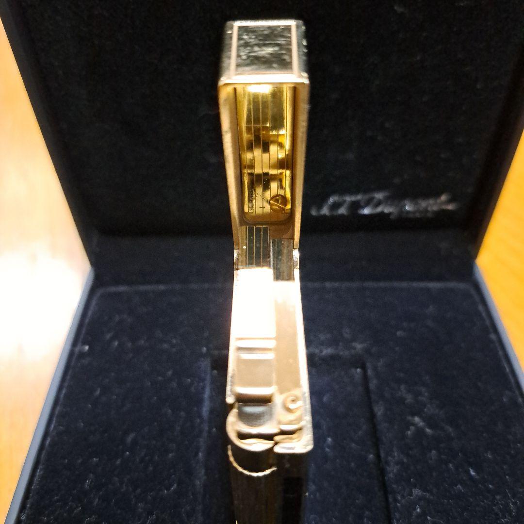 ◇美品デュポンライター、ライン2、純正黒漆、ブラックゴールド◇