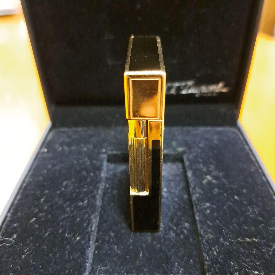 ◇美品デュポンライター、ライン2、純正黒漆、ブラックゴールド◇