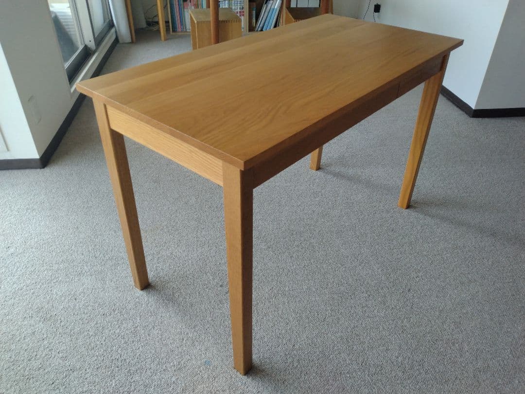 【すだ】MUJI/無印良品 無垢オーク材デスク110cm引出付/学習机