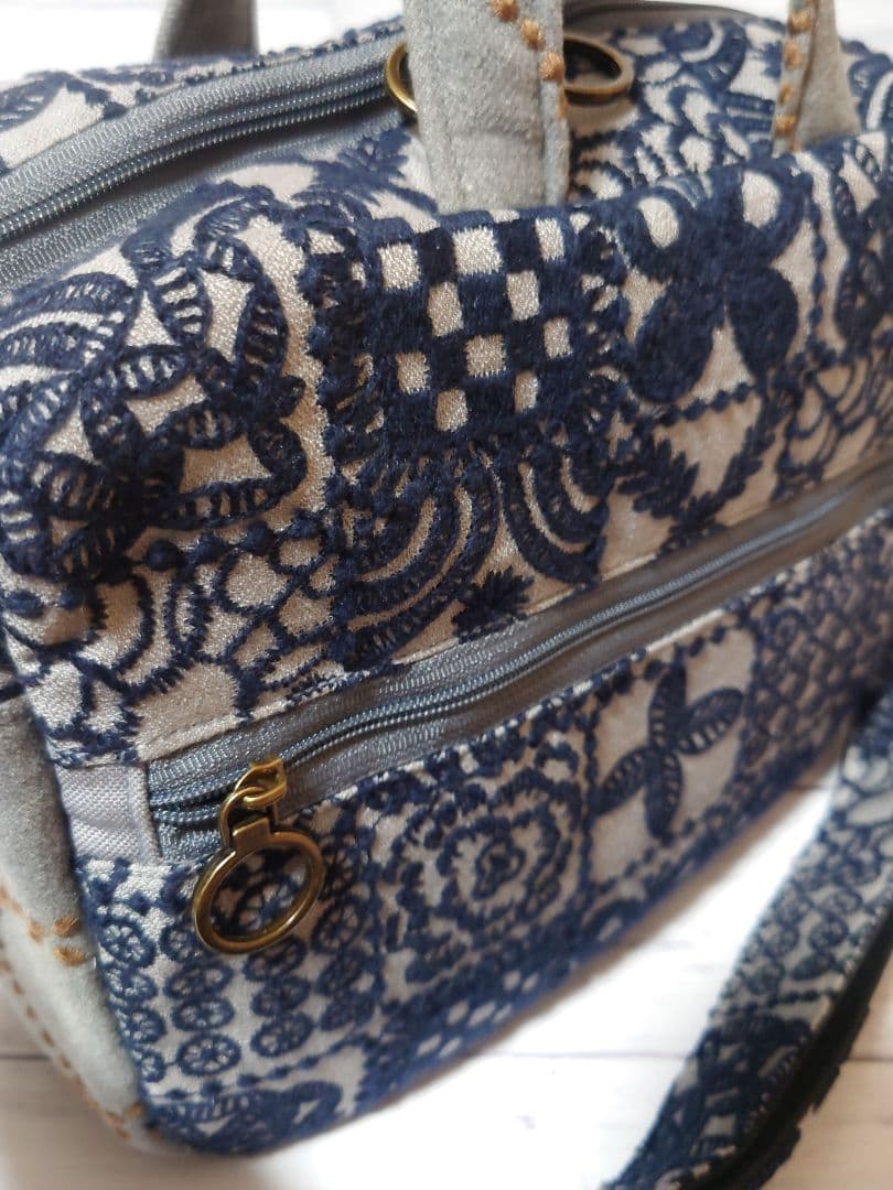 forest tile gray　ミナペルホネン　ボストンバッグ