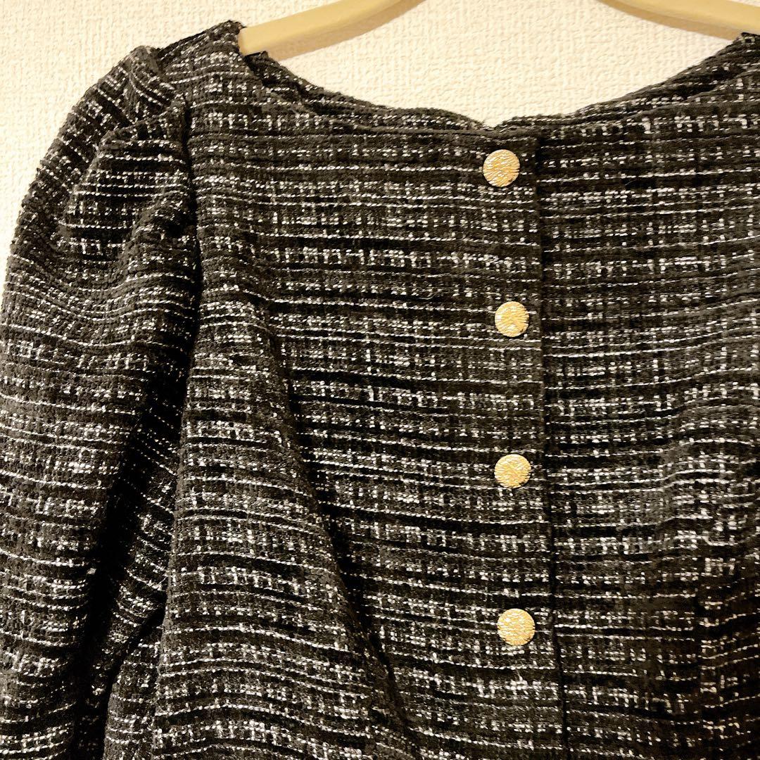ワンピース Mondrian Tweed Mini Dress / black