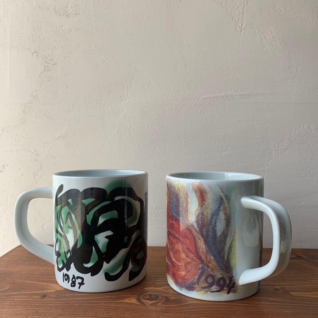 Lサイズ ロイヤルコペンハーゲン 1987 イヤーマグ 陶器　ビンテージ　手描き