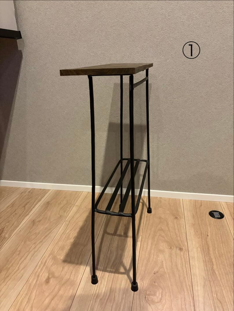 サリュ　アイアンスチールサイドテーブル　２台セット