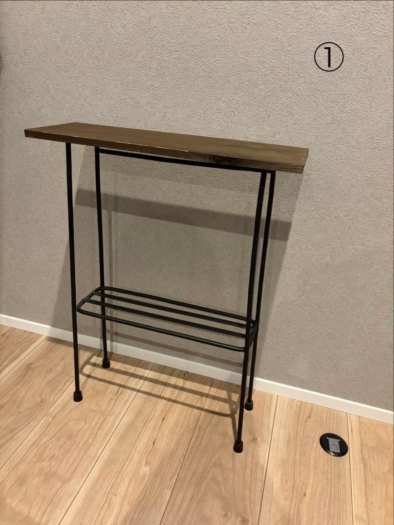 サリュ　アイアンスチールサイドテーブル　２台セット