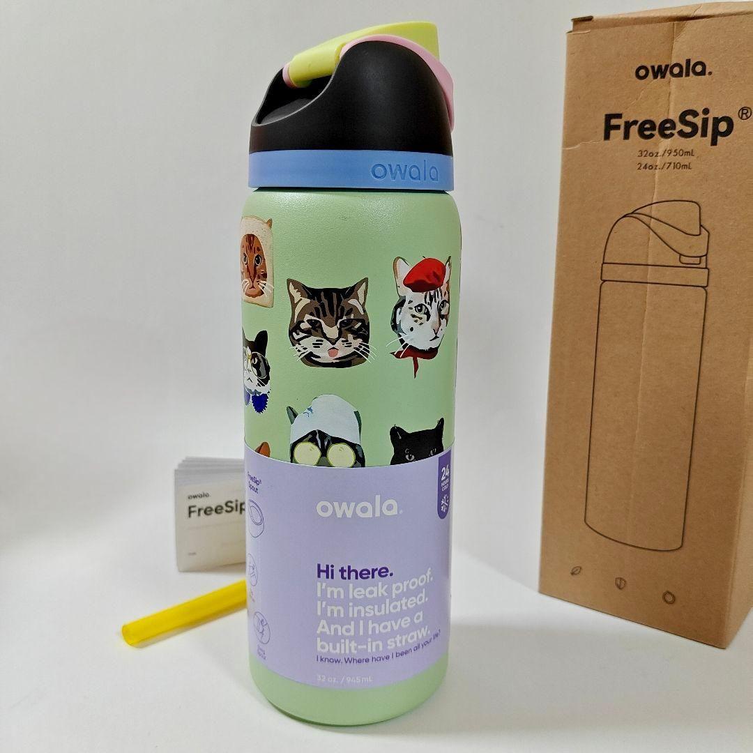 新品 Urban Outfitters限定 猫柄owala保冷水筒32oz
