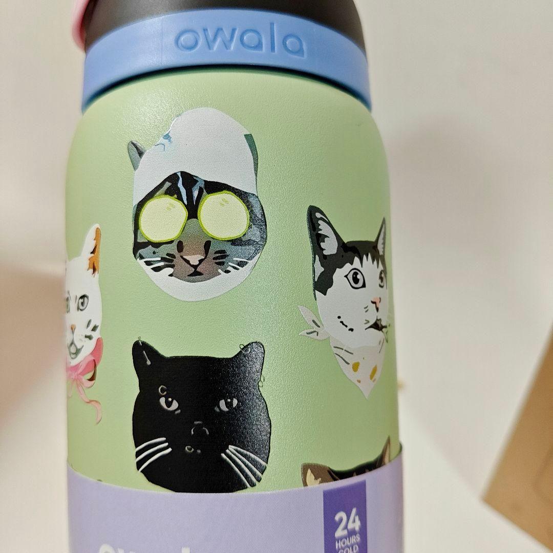 新品 Urban Outfitters限定 猫柄owala保冷水筒32oz