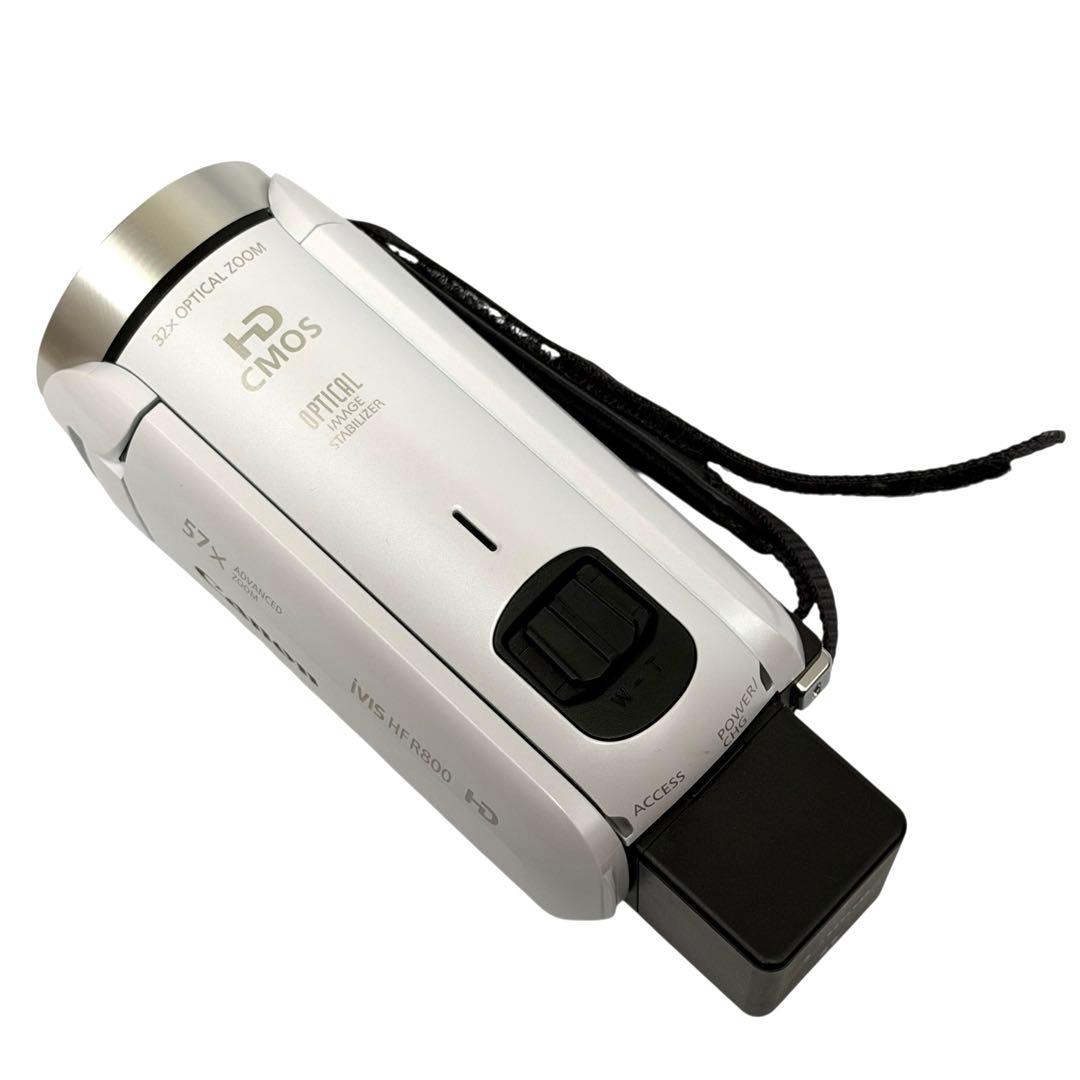 【美品】Canon iVIS HFR800 ビデオカメラ 本体 白 ホワイト