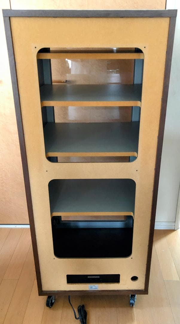 【GG伊頭さん専用】ガラス製オープンシェルフ 4段 キャスター付き