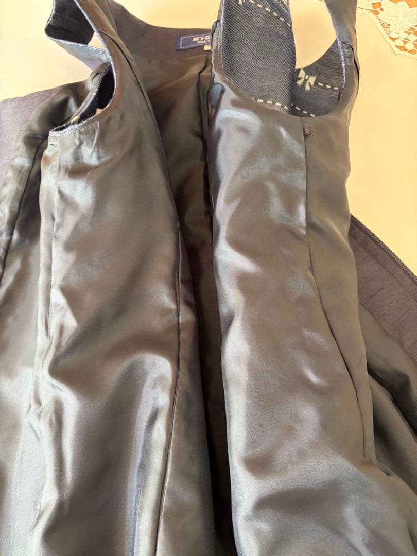 専用です　エムズグレイシー　デニム調リボン柄ジャンバースカート38サイズ