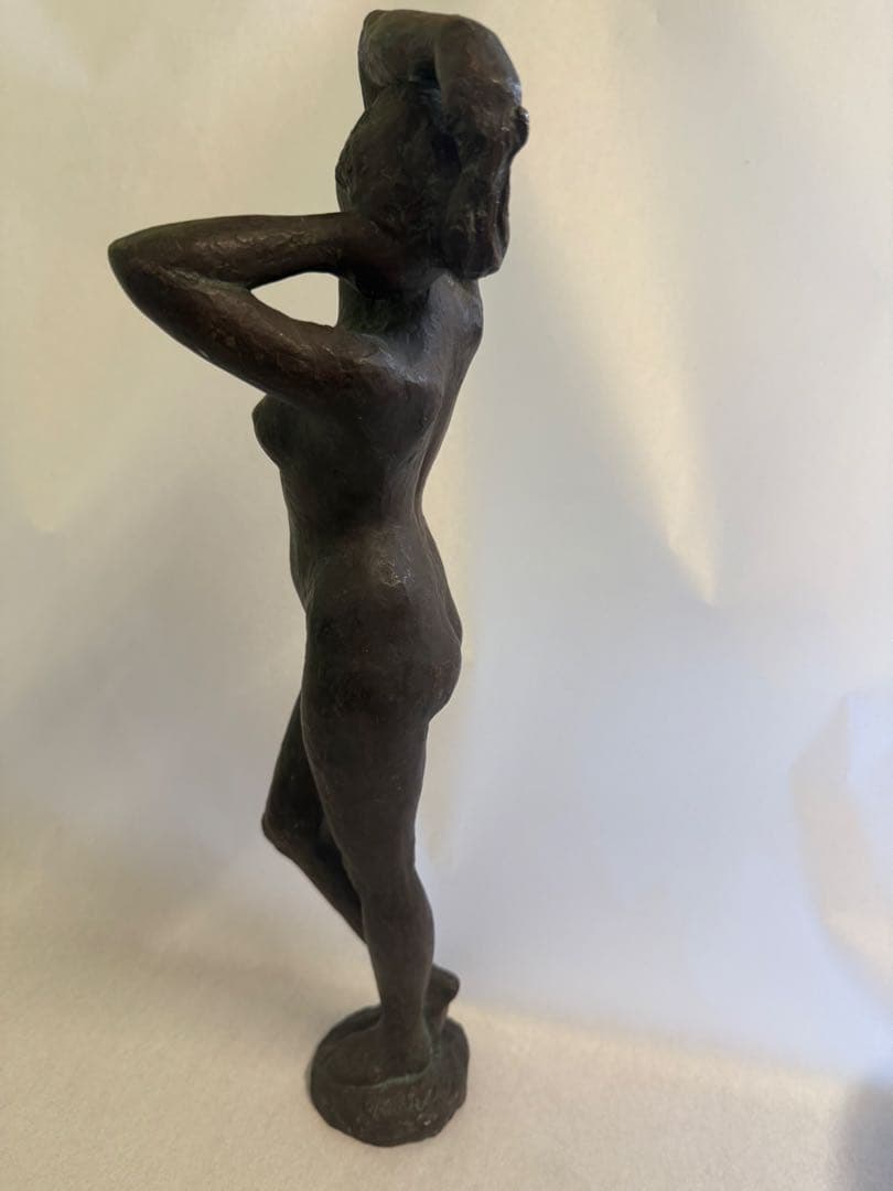 少女像　ブロンズ　 銅製 高46cm 重3300gサイン有　レア