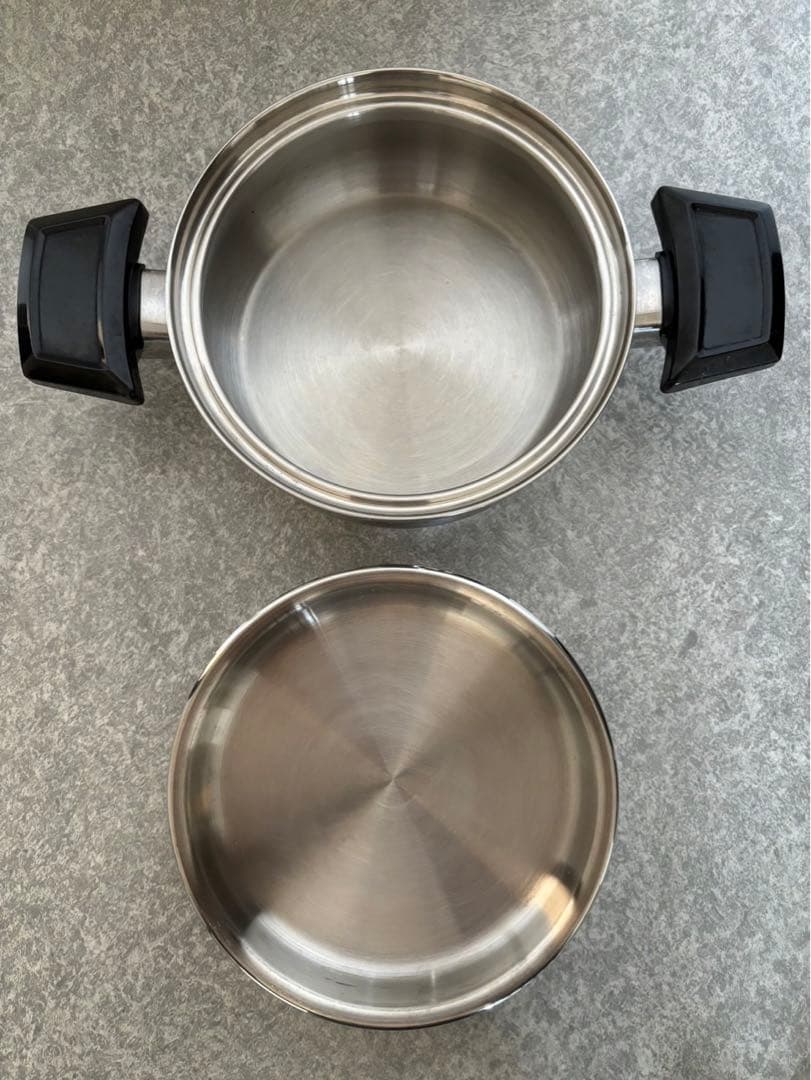 ロイヤルクィーン(非IH対応) :小さめ鍋、ステンレス、1コート