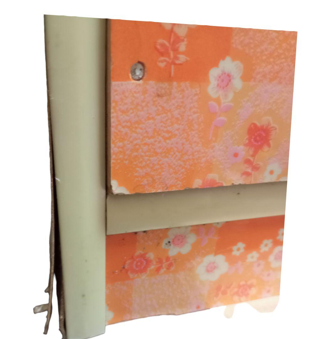 昭和レトロ　レトロ　チェスト　引出し　タンス　花柄　オレンジ