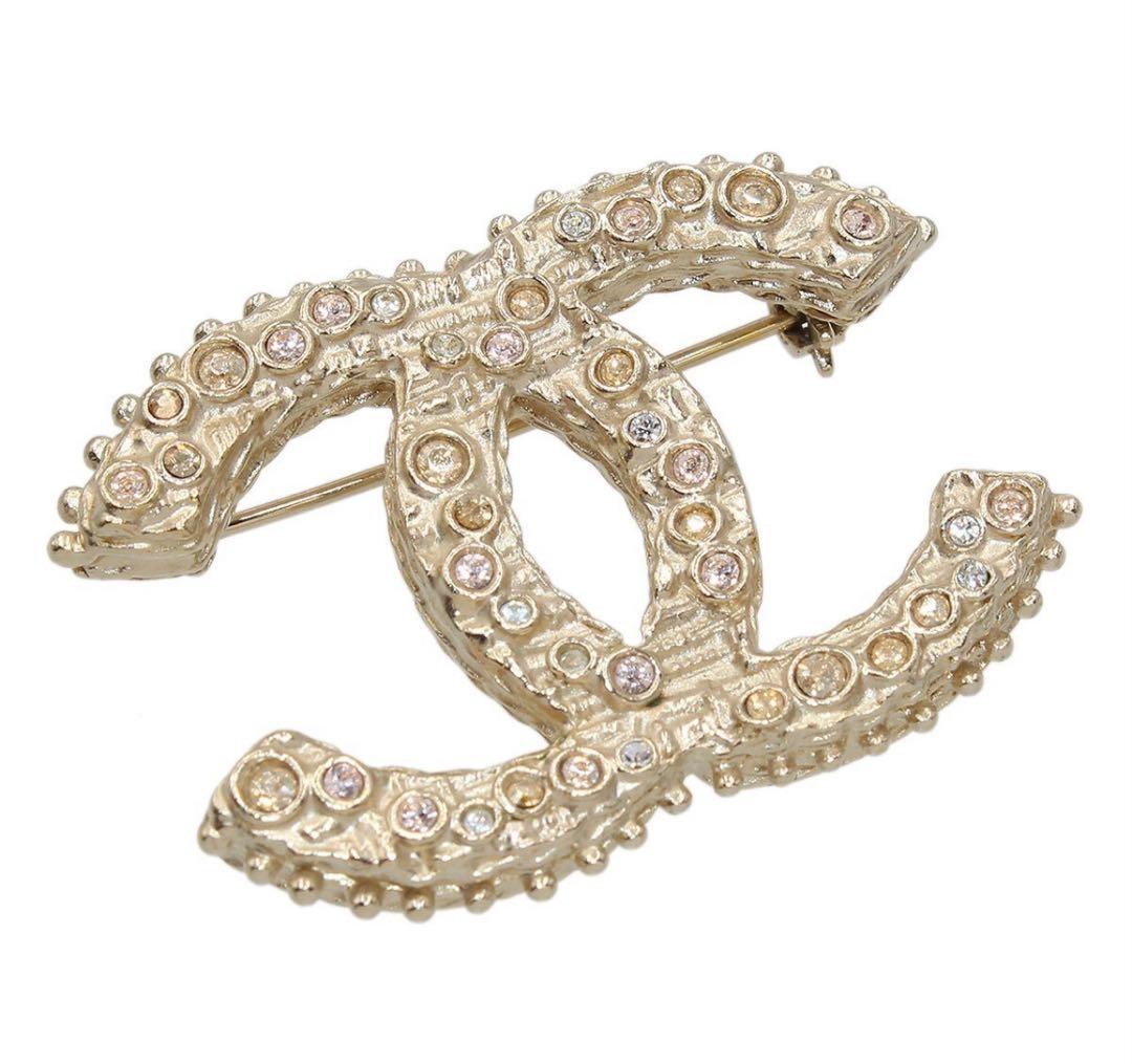 H2985 新同!! シャネル ココマーク ラインストーン ブローチ A13